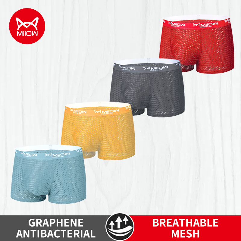 Boxer Shorts Modal - MiiOW 남성용 아이스 실크 복서 메쉬