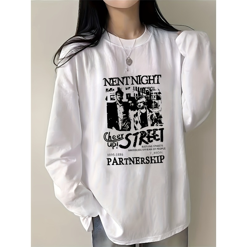 여성용 퓨어 프린트 긴팔 티셔츠, 루즈핏 초가을/봄 가 - Base Layer Top 리뷰 및 가격