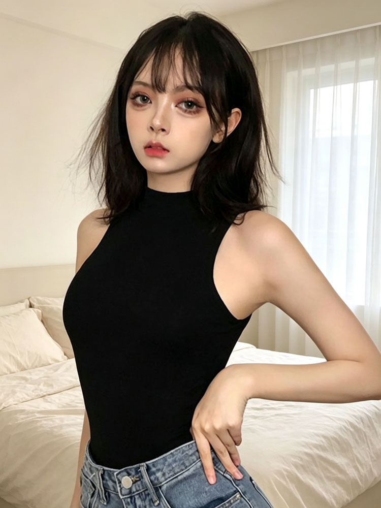여성용 베이직 민소매 모크넥 리브 바디수트 솔리드 슬림 - Tank Top Ribbed 리뷰 및 가격